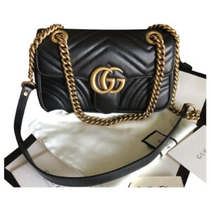 GUCCI MARMONT FLAP BLACK BAG